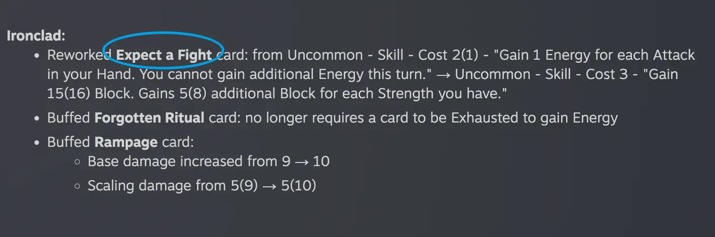 Expect a Fight rework in Slay the Spire 2 Beta v0.111.0 showing the new Strength-scaling Block effect